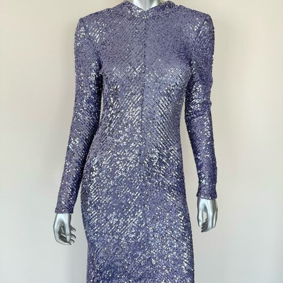 NAEEM KHAN Strong-Shoulder Sequin Gown size 6 US Retail 8000$ Authentic - Picture 3 of 11